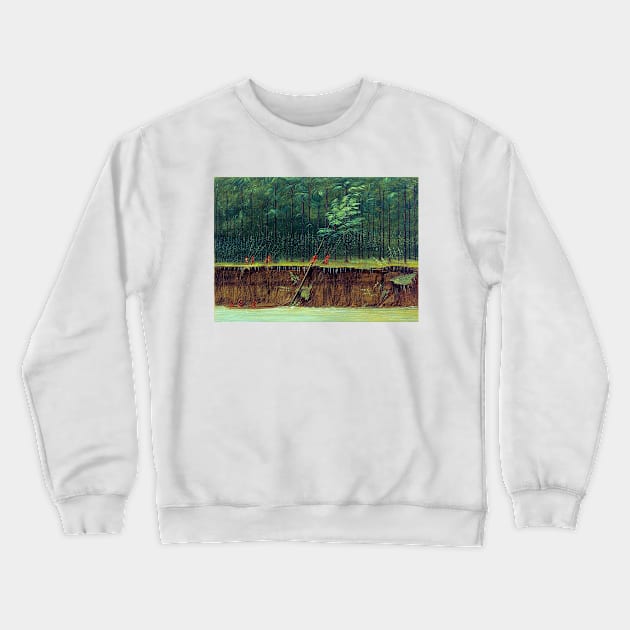 Indians on the Lower Mississippi 1860s George Catlin Crewneck Sweatshirt by rocketshipretro